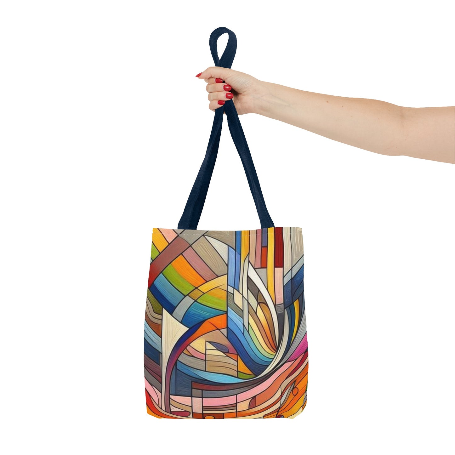 Modern colorful rainbow pattern tote bag