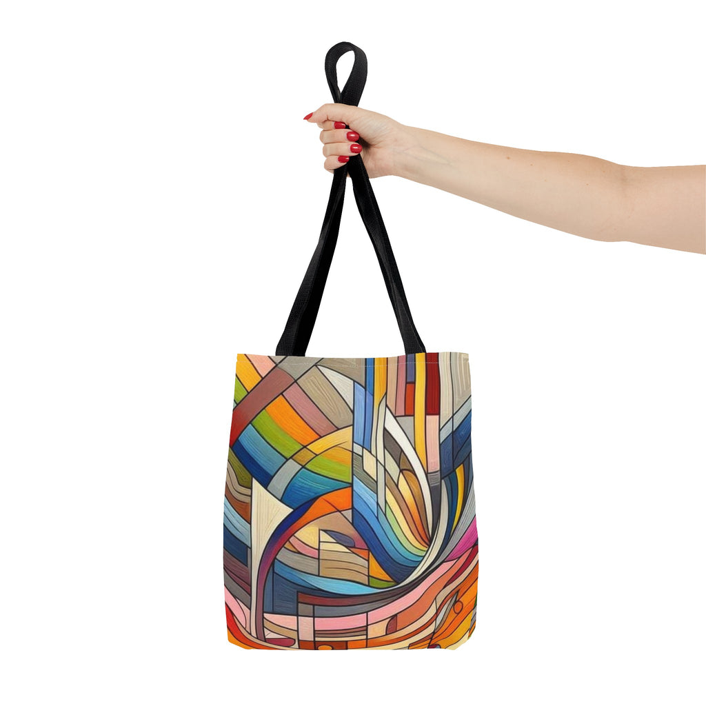 Modern colorful rainbow pattern tote bag