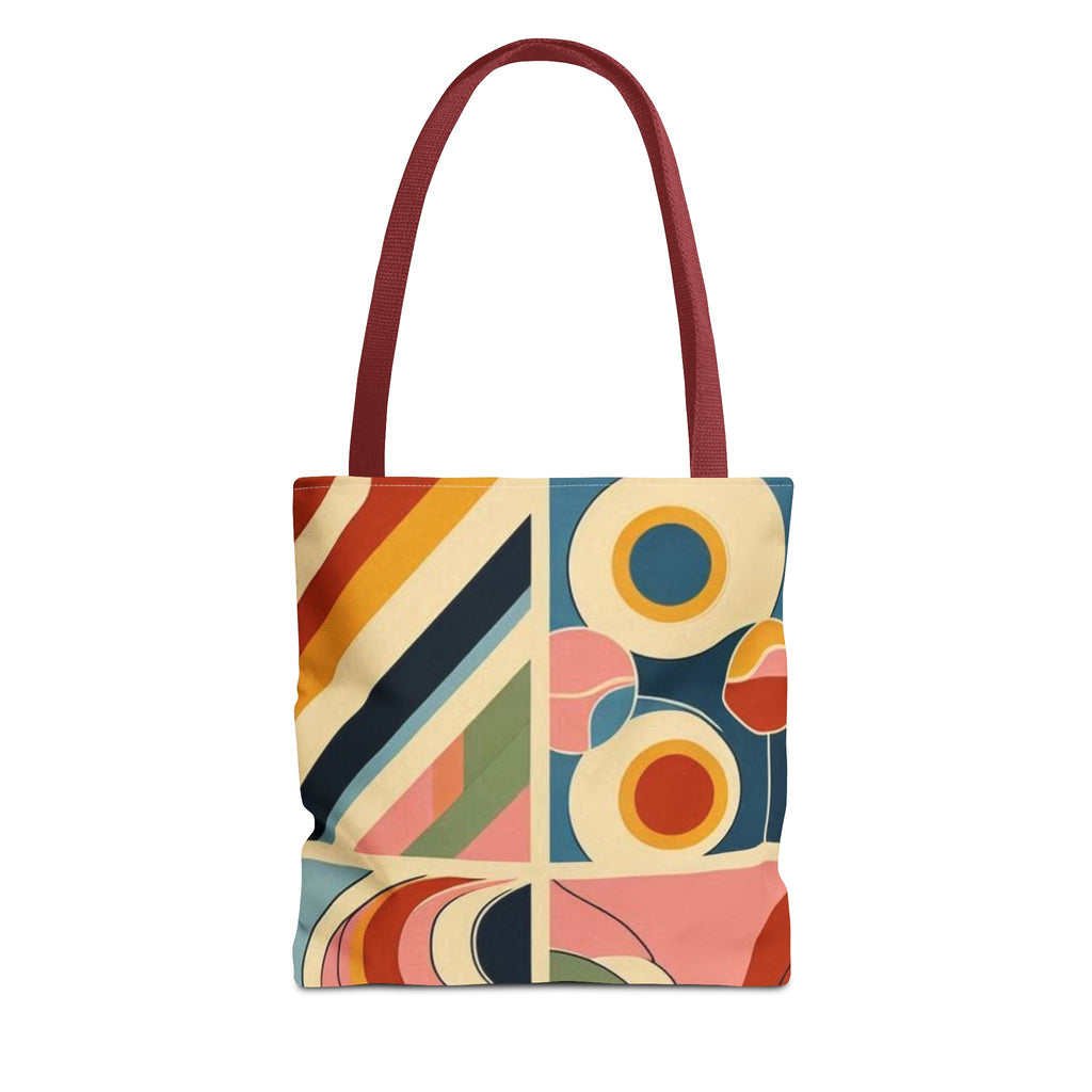 Squared and colorful rainbow pattern tote bag