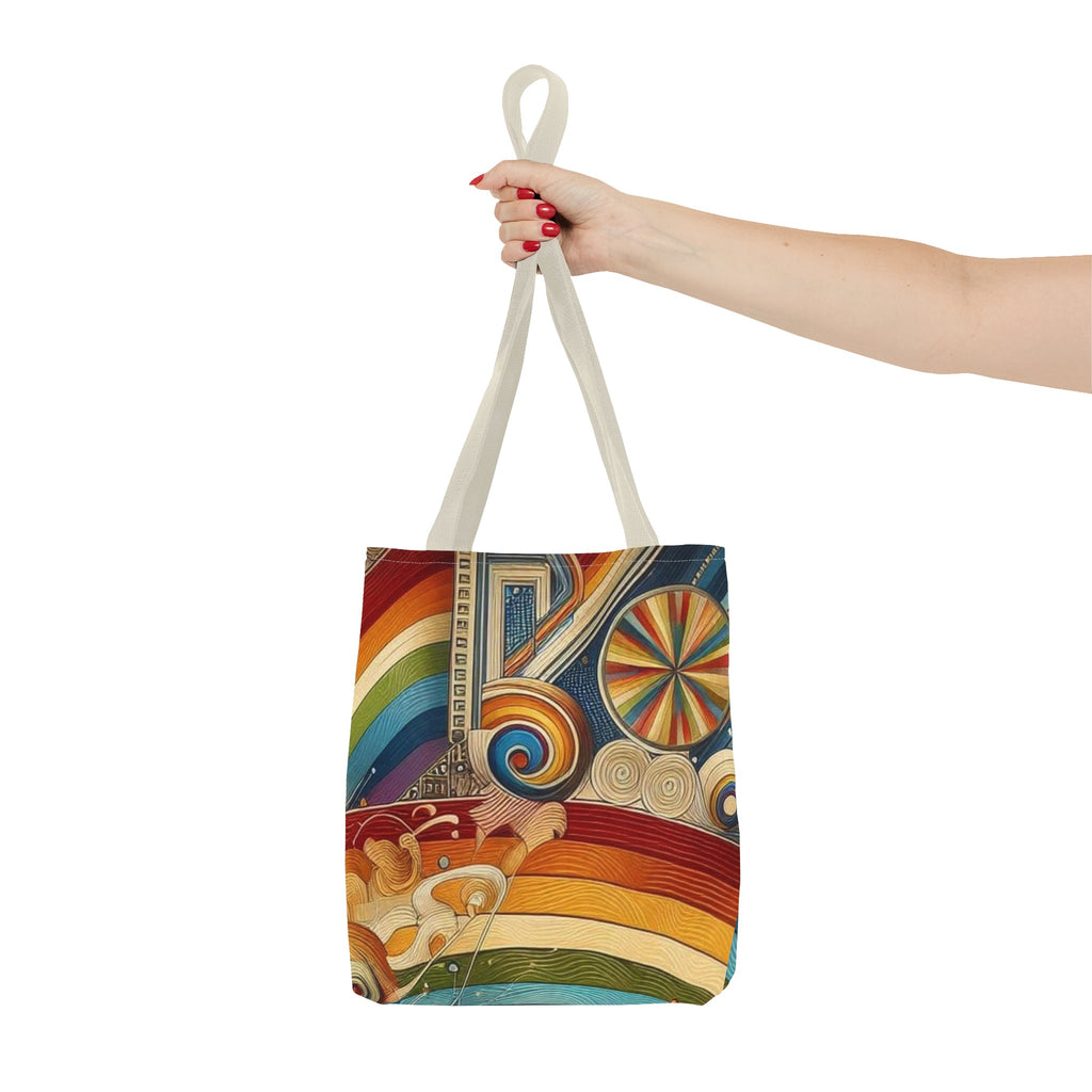 Art and Pride: colorful rainbow tote bag