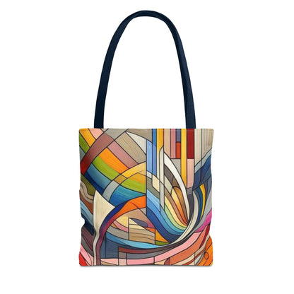 Modern colorful rainbow pattern tote bag