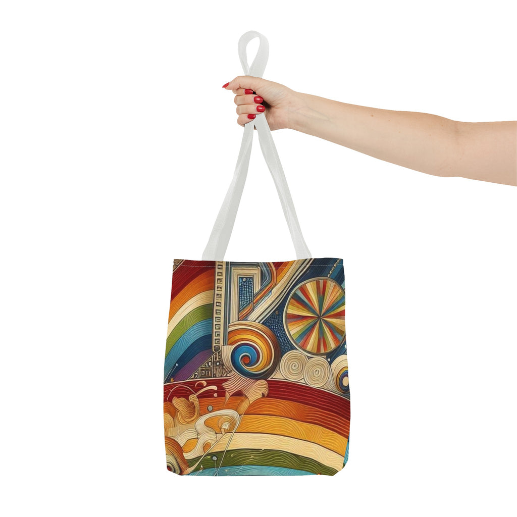 Art and Pride: colorful rainbow tote bag