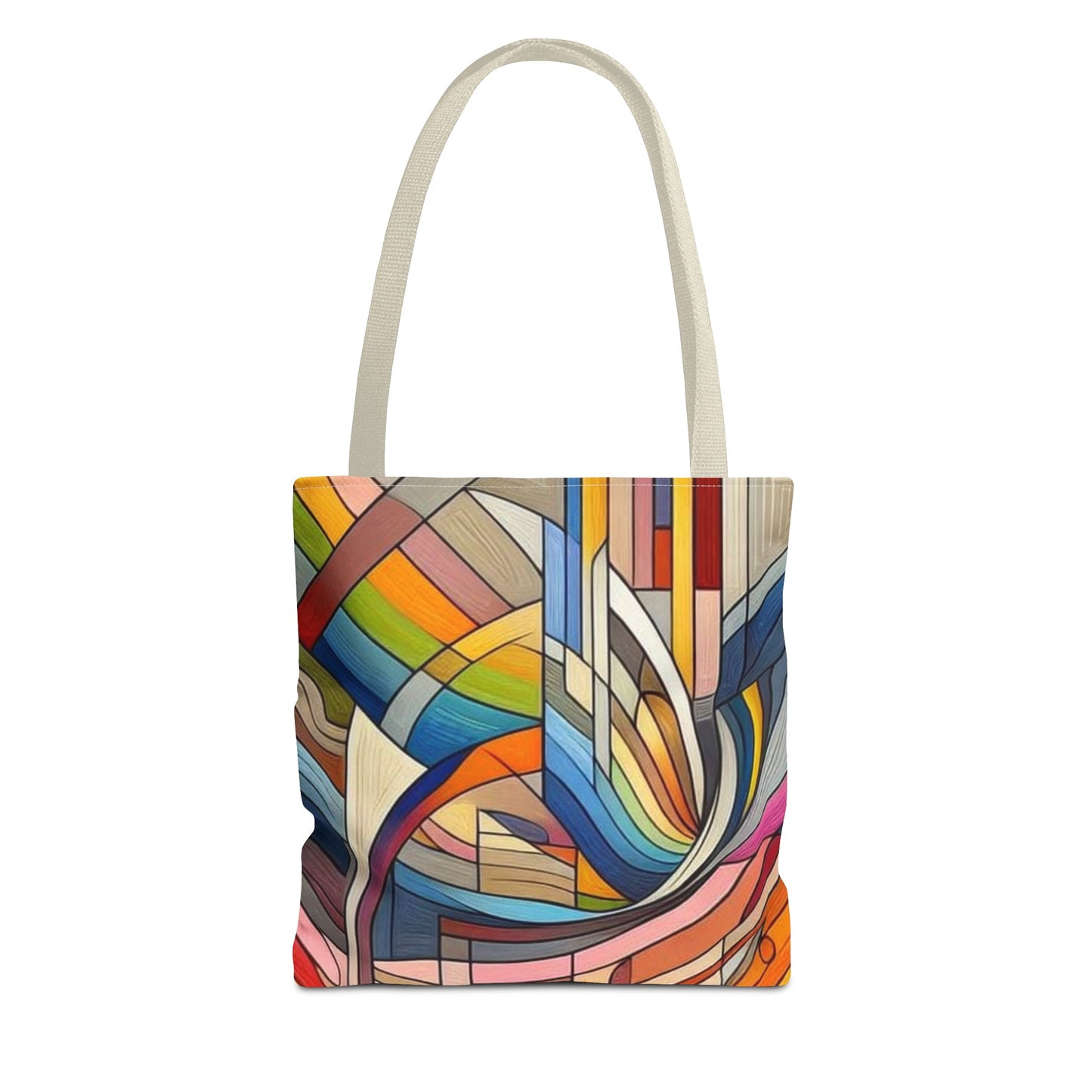 Modern colorful rainbow pattern tote bag