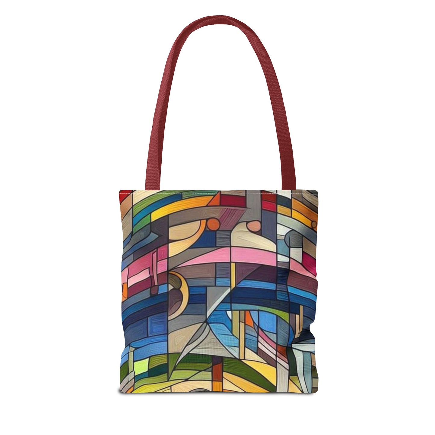 Modern colorful rainbow pattern tote bag