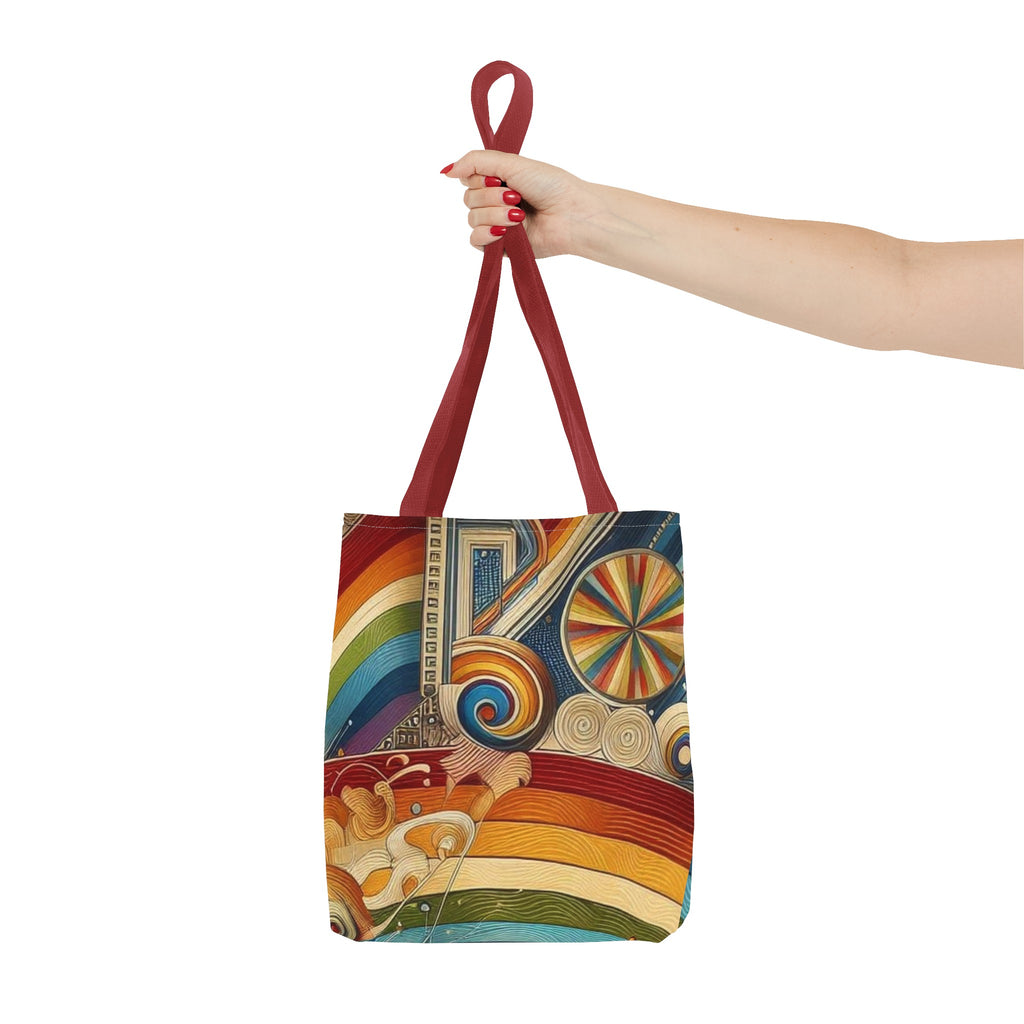 Art and Pride: colorful rainbow tote bag