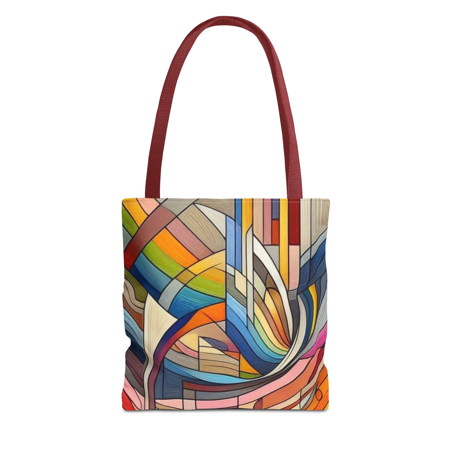 Modern colorful rainbow pattern tote bag