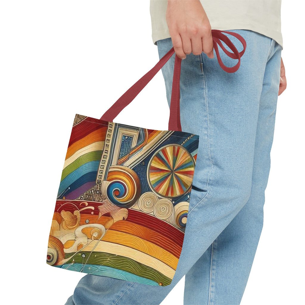 Art and Pride: colorful rainbow tote bag