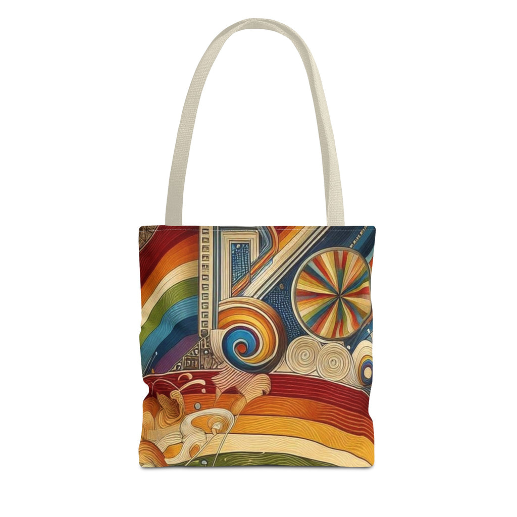 Art and Pride: colorful rainbow tote bag