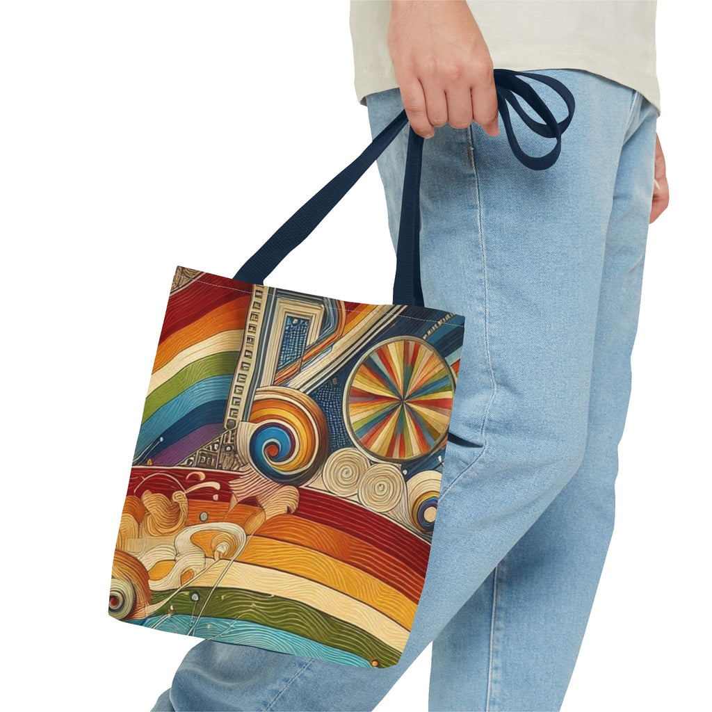 Art and Pride: colorful rainbow tote bag