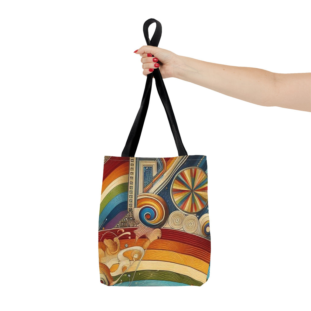 Art and Pride: colorful rainbow tote bag