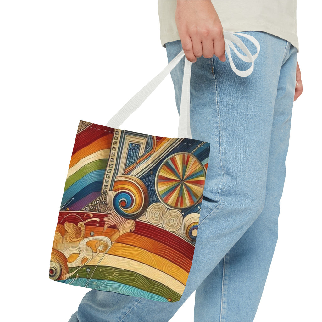 Art and Pride: colorful rainbow tote bag