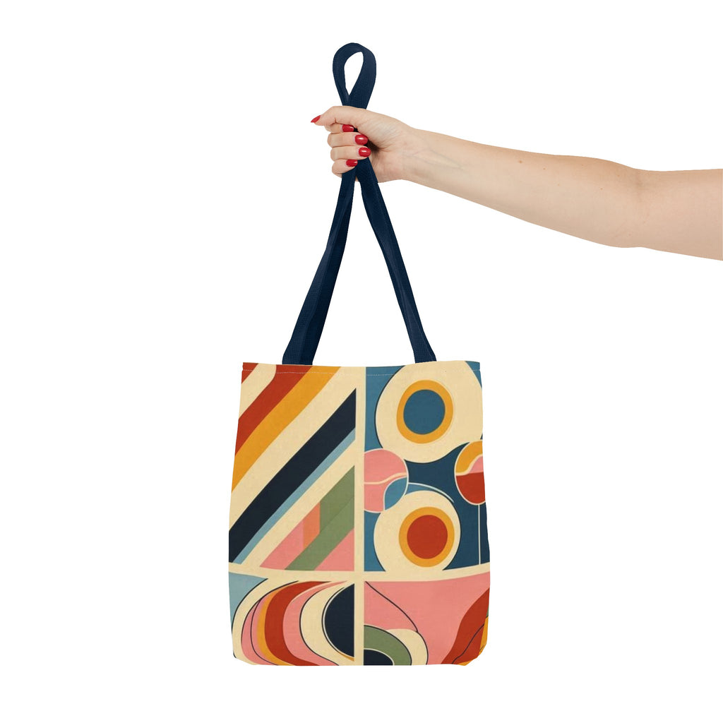 Squared and colorful rainbow pattern tote bag