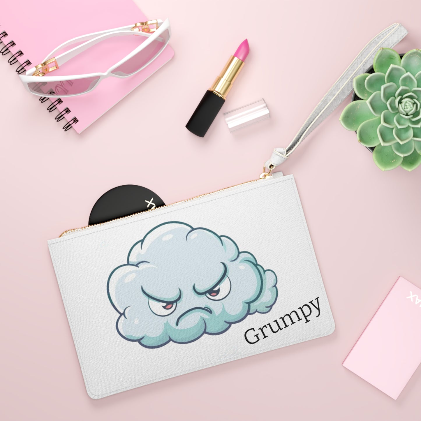 Grumpy Clutch Bag in white