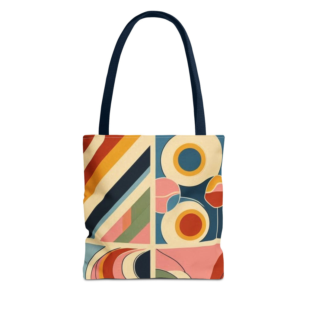 Squared and colorful rainbow pattern tote bag