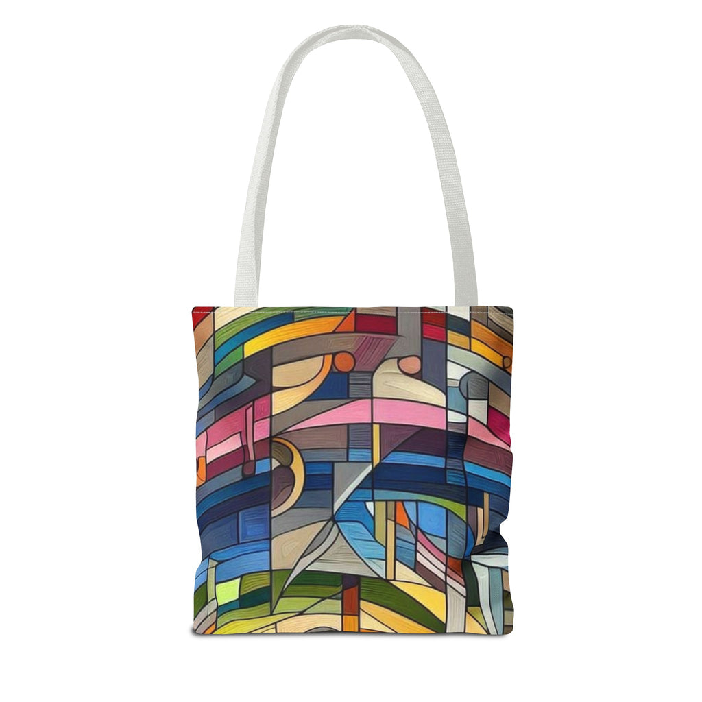 Modern colorful rainbow pattern tote bag