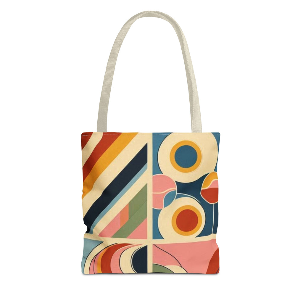 Squared and colorful rainbow pattern tote bag